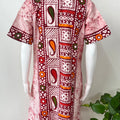 Red Batik Pure Cotton Embroidered Nighty