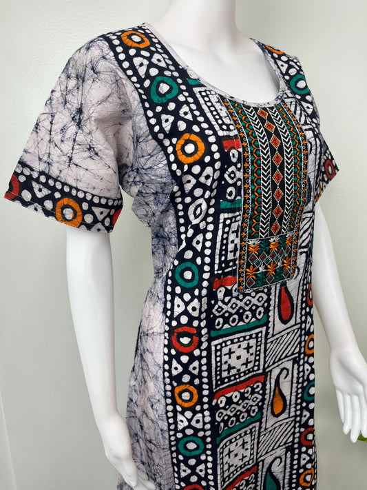 Black Batik 100% Cotton Nighty Elegant & Breathable