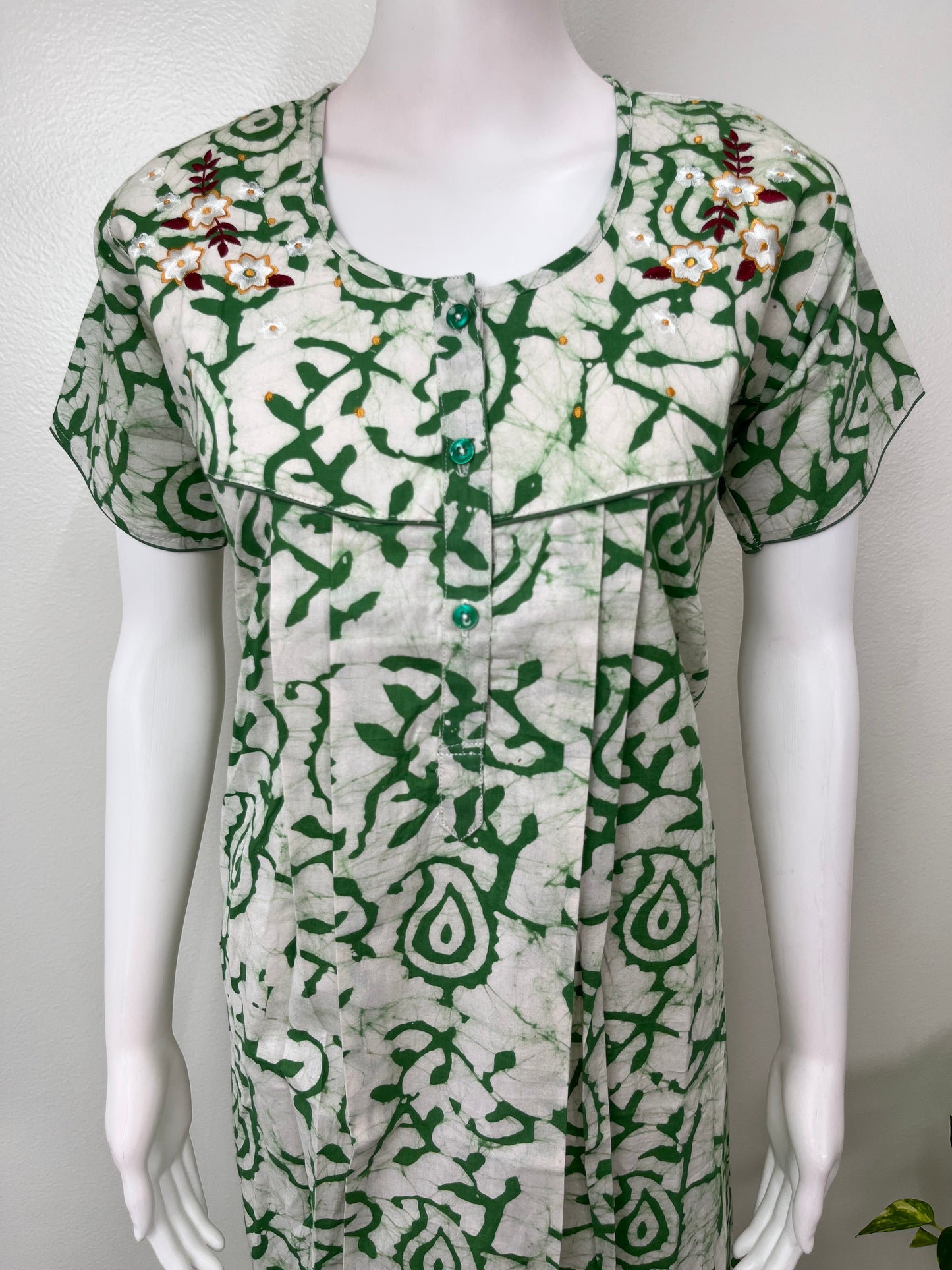 Green Batik Pure Cotton Nighty Soft & Breathable