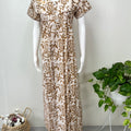 Coffee Batik Printed 100% Cotton Women's Nightgown