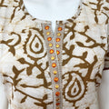 Brown Batik Printed Pure Cotton Nightgown