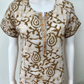 Brown Batik Printed Pure Cotton Nightgown