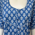 Blue Pleated 100% Cotton Women's Nighty