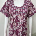 Magenta Floral Printed Cotton Nightgown