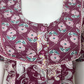 Magenta Floral Printed Cotton Nightgown