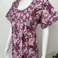Magenta Floral Printed Cotton Nightgown