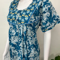 Teal Blue 100% Cotton Nighty for Women