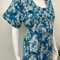 Teal Blue 100% Cotton Nighty for Women