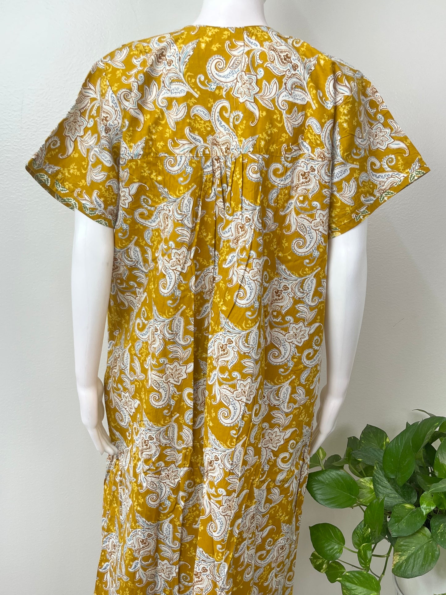 Yellow Pure Cotton Nightgown Soft & Comfortable