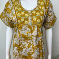 Mustard Floral Pure Cotton Nighty
