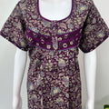 Purple Printed 100% Cotton Nightgown Soft & Comfortable