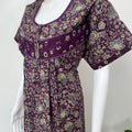 Purple Printed 100% Cotton Nightgown Soft & Comfortable