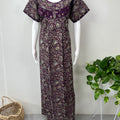 Purple Printed 100% Cotton Nightgown Soft & Comfortable