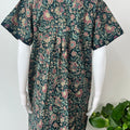 Bottle Green Floral Printed 100% Cotton Nightgown