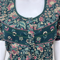 Bottle Green Floral Printed 100% Cotton Nightgown