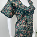Bottle Green Floral Printed 100% Cotton Nightgown