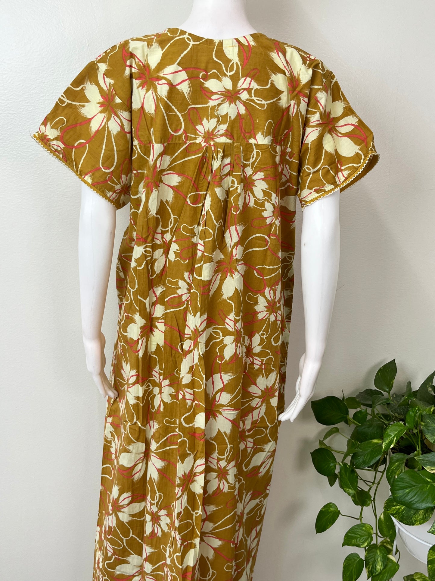 Mustard Pure Cotton Nighty for Women