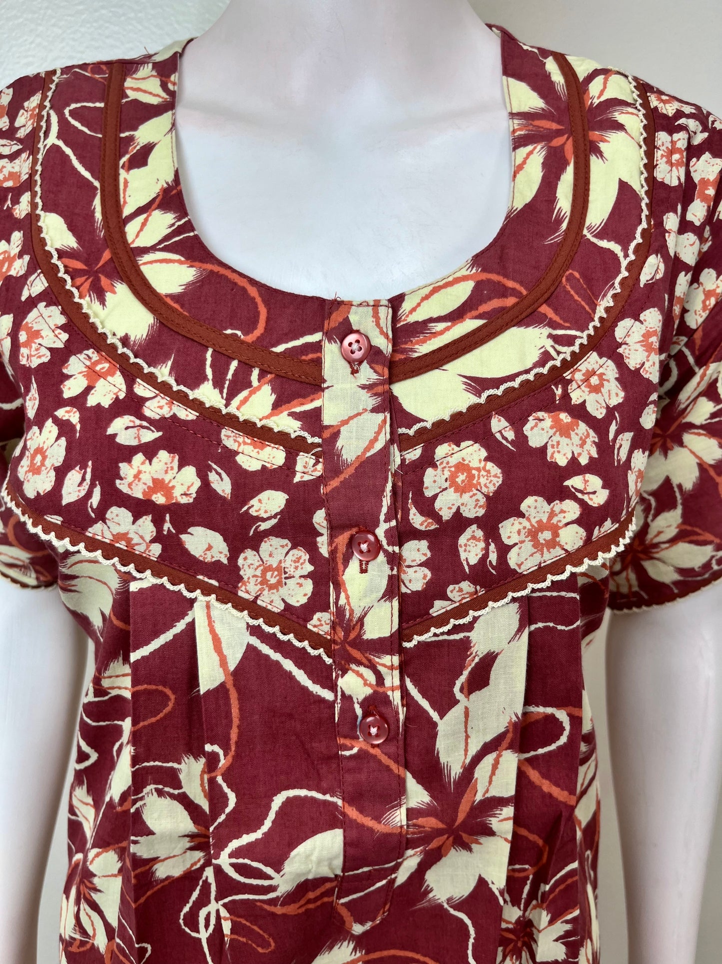 Floral Printed 100% Cotton Nighty for Women