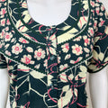 Bottle Green Pleated 100% Cotton Women's Nighty