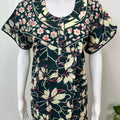 Bottle Green Pleated 100% Cotton Women's Nighty