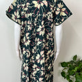 Bottle Green Pleated 100% Cotton Women's Nighty