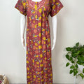 Brown Floral Printed 100% Cotton Nightgown