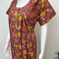 Brown Floral Printed 100% Cotton Nightgown