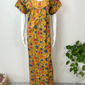 Mustard Pleated Cotton Nighty Elegant & Comfortale