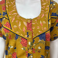 Mustard Pleated Cotton Nighty Elegant & Comfortale