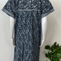 Navy Blue Pleated Style Nightgown for Women
