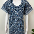 Navy Blue Pleated Style Nightgown for Women