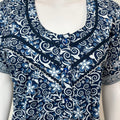 Navy Blue Pleated Style Nightgown for Women