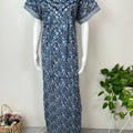 Navy Blue Pleated Style Nightgown for Women