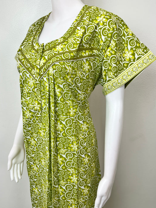 Lime Green Pure Cotton Nightgown Soft & Comfortable