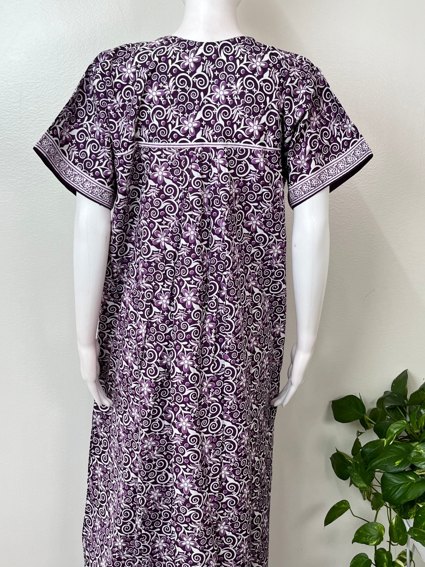 Purple 100% Cotton Nightgown for Women
