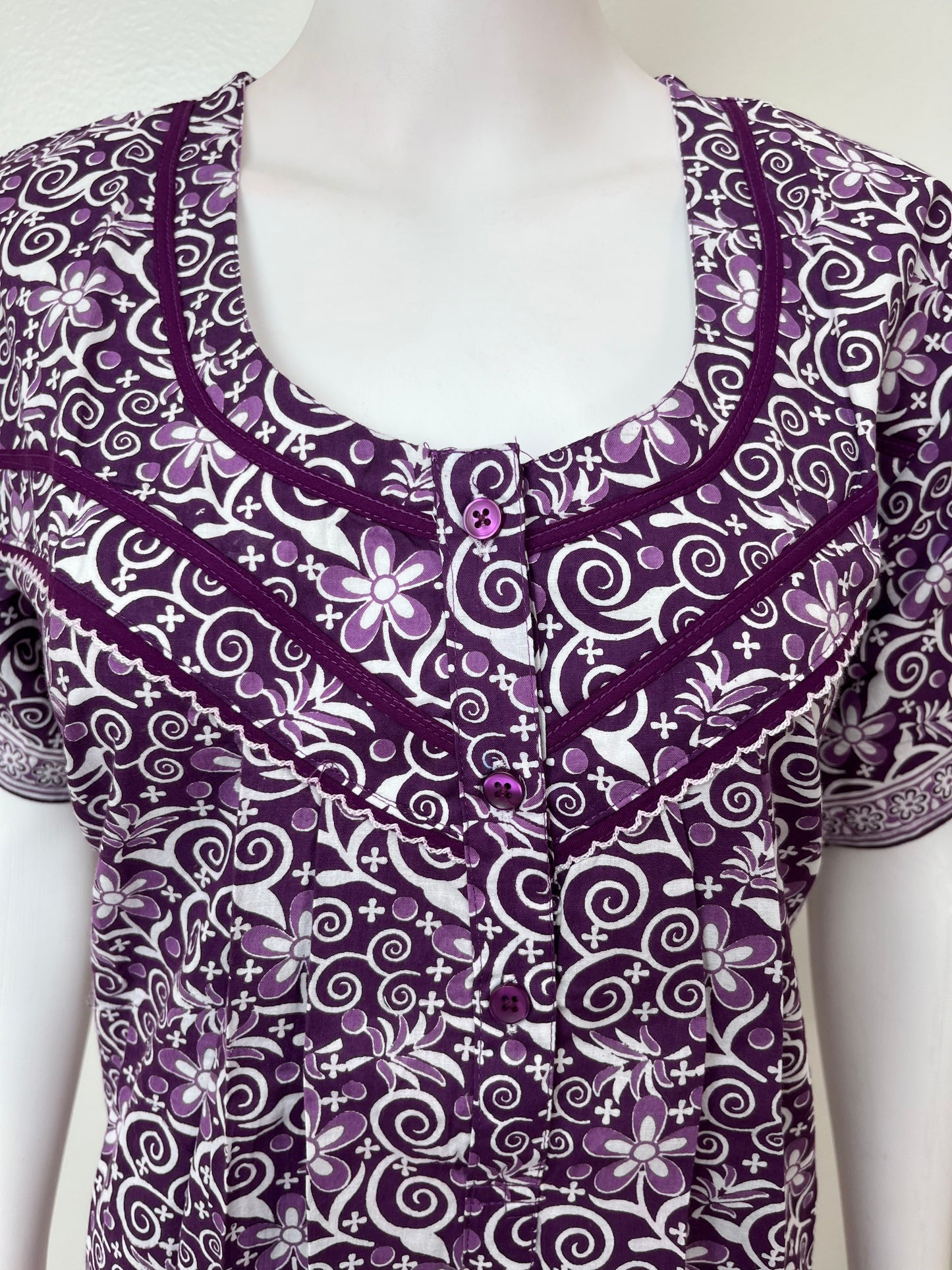 Purple 100% Cotton Nightgown for Women
