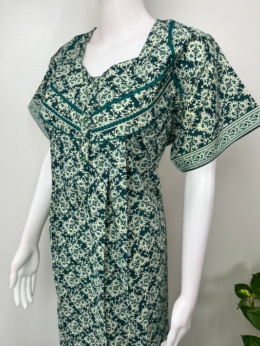 Sea Green Pure Cotton Nighty Elegant & Comfortable