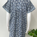 Blue Pure Cotton Nightgown Soft & Comfortable