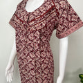 Red Pure Cotton Nightgown Soft & Comfortable