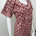 Red Pure Cotton Nightgown Soft & Comfortable