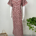 Red Pure Cotton Nightgown Soft & Comfortable