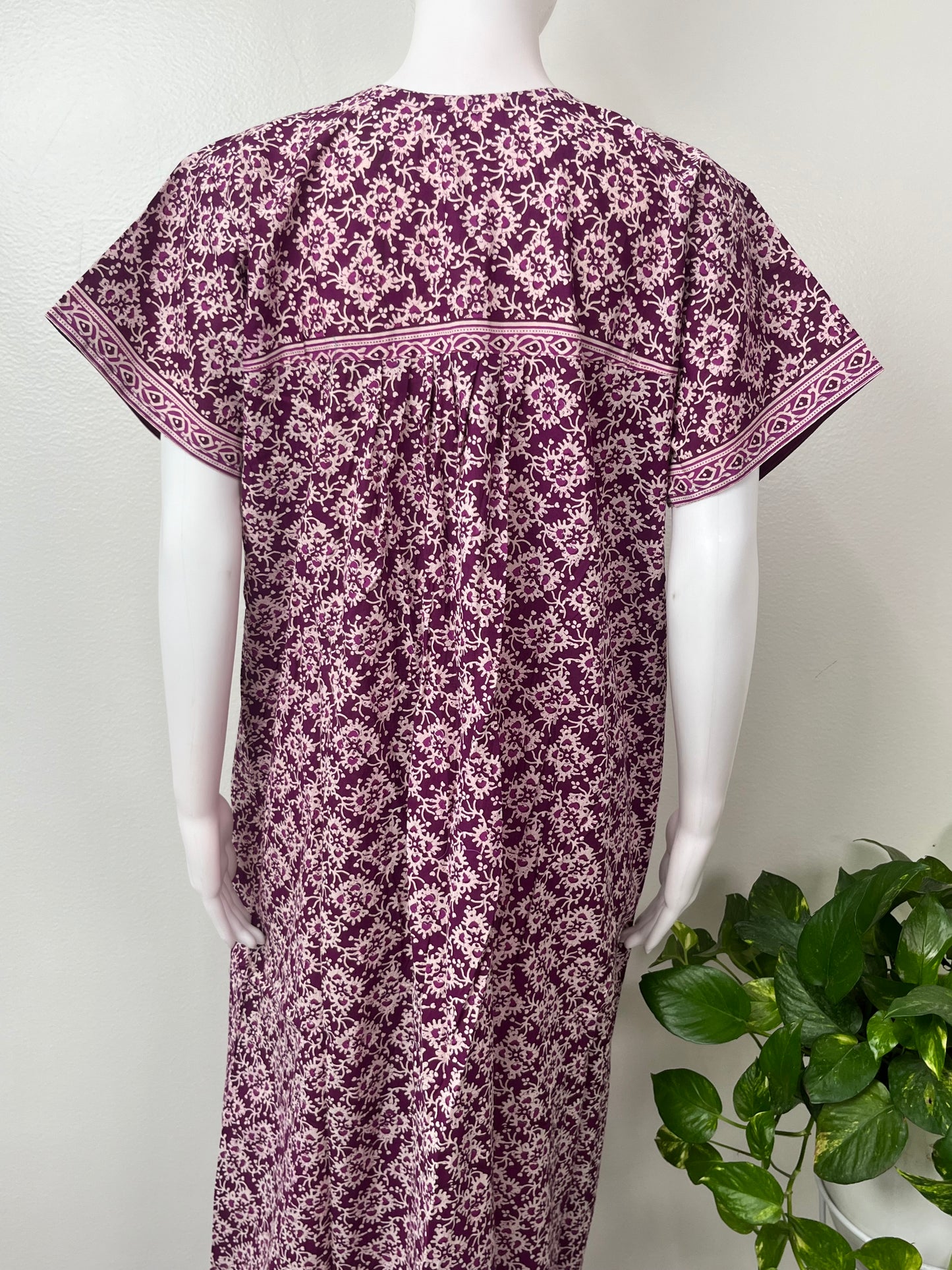 Purple 100% Cotton Women's Nightgown