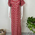 Red Pure Cotton Nightgown Soft & Comfortable