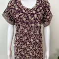 Brown Pleated 100% Cotton Nightgown
