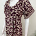 Brown Pleated 100% Cotton Nightgown