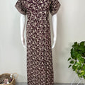 Brown Pleated 100% Cotton Nightgown