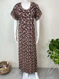 Brown Pleated 100% Cotton Nightgown