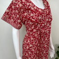 Red Pure Cotton Nightgown Soft & Comfortable