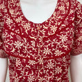 Red Pure Cotton Nightgown Soft & Comfortable