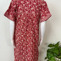 Red Pure Cotton Nightgown Soft & Comfortable